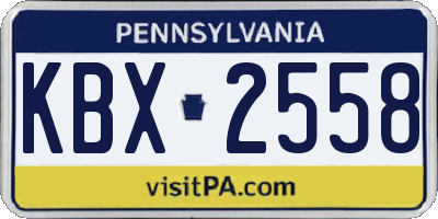 PA license plate KBX2558