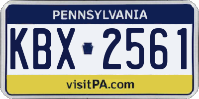PA license plate KBX2561