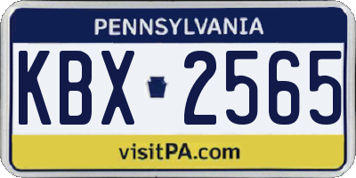 PA license plate KBX2565