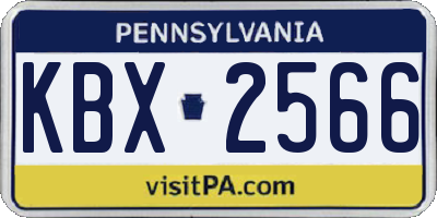 PA license plate KBX2566