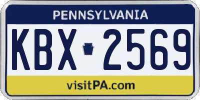 PA license plate KBX2569