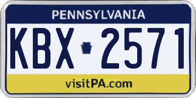 PA license plate KBX2571