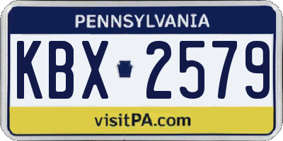 PA license plate KBX2579