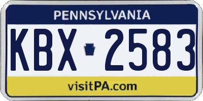 PA license plate KBX2583