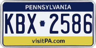 PA license plate KBX2586