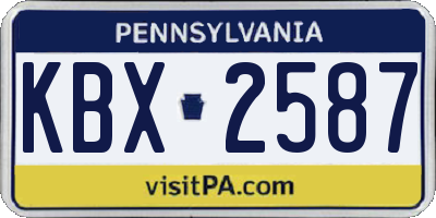 PA license plate KBX2587