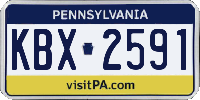 PA license plate KBX2591