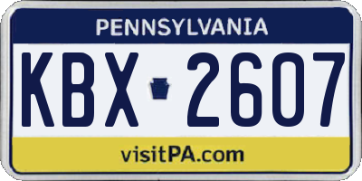 PA license plate KBX2607