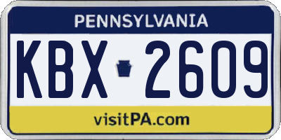 PA license plate KBX2609