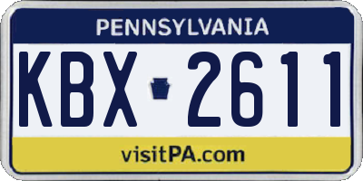PA license plate KBX2611