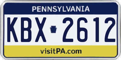 PA license plate KBX2612