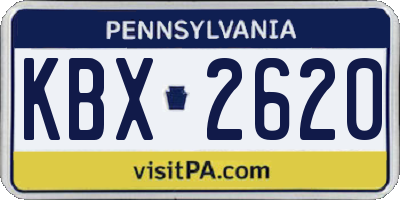 PA license plate KBX2620
