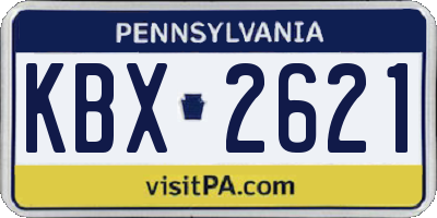 PA license plate KBX2621