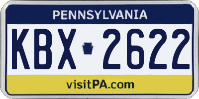 PA license plate KBX2622