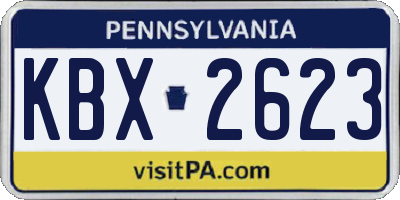 PA license plate KBX2623