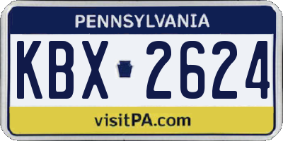 PA license plate KBX2624