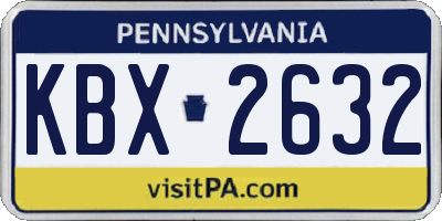 PA license plate KBX2632