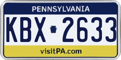 PA license plate KBX2633