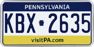 PA license plate KBX2635