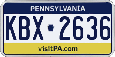 PA license plate KBX2636
