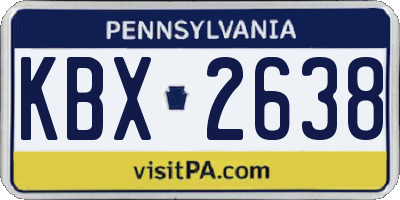 PA license plate KBX2638