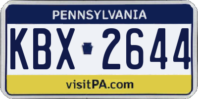 PA license plate KBX2644