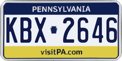 PA license plate KBX2646