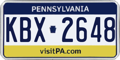 PA license plate KBX2648
