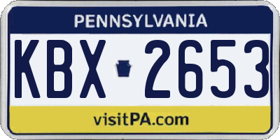 PA license plate KBX2653