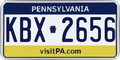 PA license plate KBX2656