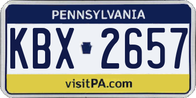 PA license plate KBX2657