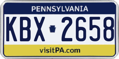 PA license plate KBX2658