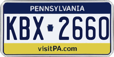 PA license plate KBX2660