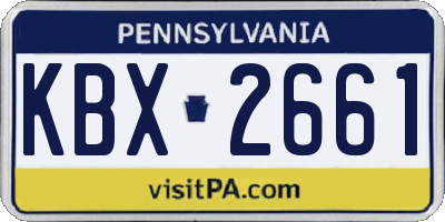 PA license plate KBX2661