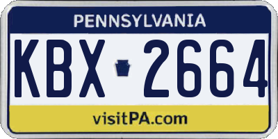 PA license plate KBX2664
