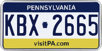 PA license plate KBX2665