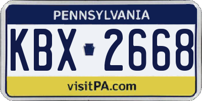 PA license plate KBX2668