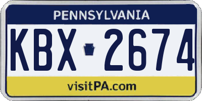 PA license plate KBX2674