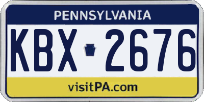 PA license plate KBX2676