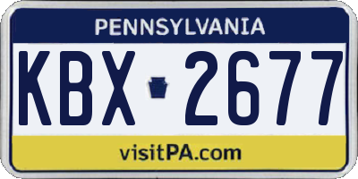 PA license plate KBX2677