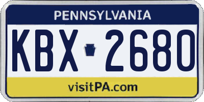 PA license plate KBX2680