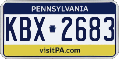 PA license plate KBX2683