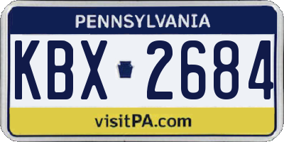 PA license plate KBX2684