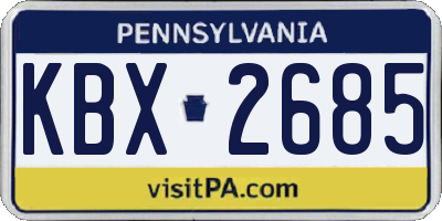 PA license plate KBX2685