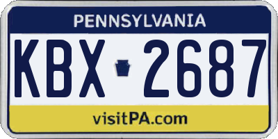 PA license plate KBX2687