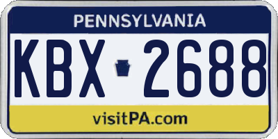 PA license plate KBX2688