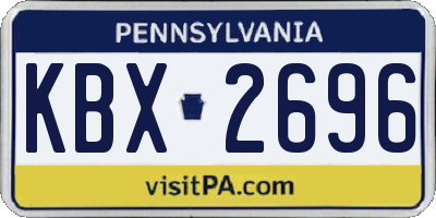 PA license plate KBX2696