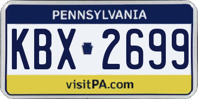 PA license plate KBX2699