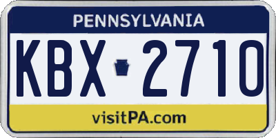 PA license plate KBX2710