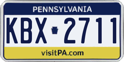 PA license plate KBX2711